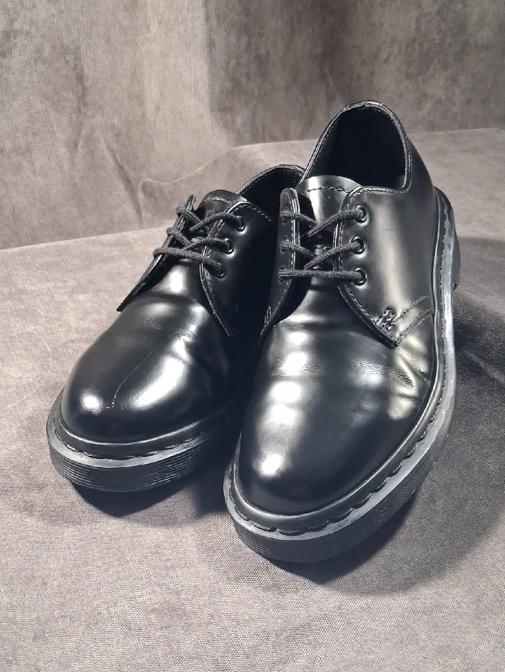 Dr. Martens 1461 Mono Black Smooth Leather Lace Up Shoes VG- US 6